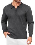 Men's Slim Fit Knit Polo Quarter Zip Sweater