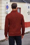 Men's Wine Red Quarter Zip Pullover Sweater