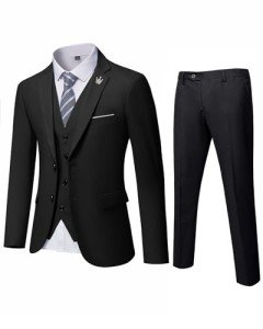 MrSure Men's Slim Fit 3-Piece Tux Set