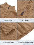 Men's Khaki Quarter-Zip Turtleneck Pullover Sweater