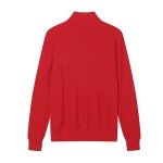 Men's Cotton Quarter Zip Pullover Sweater - Red