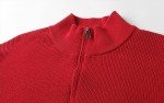 Men's Cotton Quarter Zip Pullover Sweater - Red