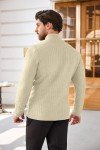 COOFANDY Men's Lightweight Quarter Zip Sweater - Beige