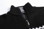 Herothorn Men's Black Christmas Quarter Zip Sweater