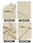 COOFANDY Men's Lightweight Quarter Zip Sweater - Beige