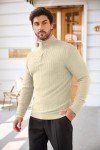 COOFANDY Men's Lightweight Quarter Zip Sweater - Beige