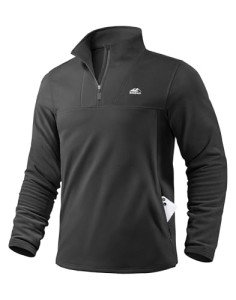 Men's Lightweight Fleece Quarter Zip Pullover - Dark Grey