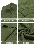 Men's Slim Fit Quarter Zip Knitted Sweater - Army Green
