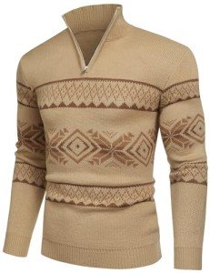 COOFANDY Men's Casual Quarter Zip Pullover Sweater