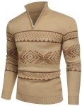 COOFANDY Men's Casual Quarter Zip Pullover Sweater