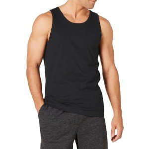 Men's Slim-Fit Black Tank Top by Amazon Essentials