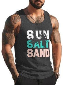Men's Casual Sleeveless Palm Graphic Tank Top