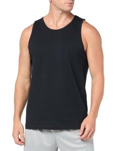Men's Regular-Fit Black Tank Top - Large