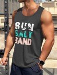 Men's Casual Sleeveless Palm Graphic Tank Top