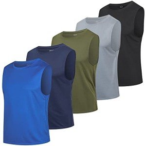 5 Pack Men's Workout Tank Tops - Quick Dry