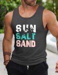 Men's Casual Sleeveless Palm Graphic Tank Top