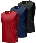Men's 3 Pack Workout Tank Tops - Black, Navy, Red