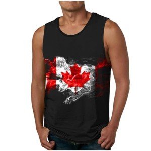 Men's Canada Flag Tank Top with 3D Maple Leaf
