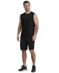 Men's 3 Pack Workout Tank Tops - Black, Navy, Red