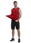 Men's 3 Pack Workout Tank Tops - Black, Navy, Red