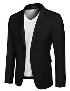 COOFANDY Men's Slim Fit Blazer Jacket - Black