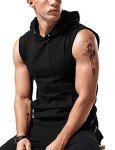 Men's Muscle Cut Off Hooded Gym Tank Top