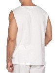 COOFANDY Men's Lace-Up Sleeveless Cotton Tank Top