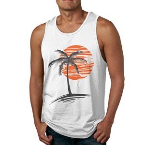 Men's Casual Palm Tree Beach Tank Top - 2XL