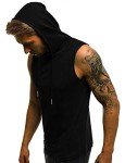 Men's Sleeveless Gym Hoodie Tank Top – Black