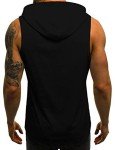 Men's Sleeveless Gym Hoodie Tank Top – Black
