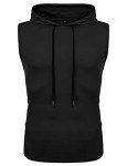Men's Sleeveless Gym Hoodie Tank Top – Black