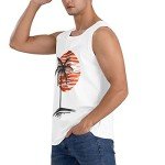 Men's Casual Palm Tree Beach Tank Top - 2XL