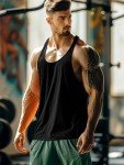 Men's Mesh Quick-Dry Workout Stringer Tank Top