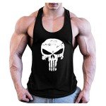 Dawwoti Men's Skull Print Workout Tank Top