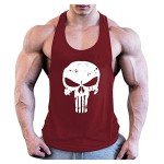 Dawwoti Men's Skull Print Workout Tank Top