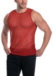 ADOREJOY Men's See-Through Mesh Tank Top - Red