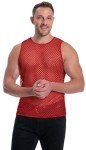 ADOREJOY Men's See-Through Mesh Tank Top - Red