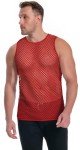ADOREJOY Men's See-Through Mesh Tank Top - Red