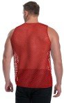 ADOREJOY Men's See-Through Mesh Tank Top - Red