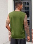 Men's Slim Fit Sleeveless Gym Tank - Army Green