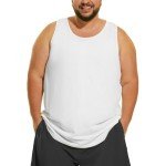 Big & Tall Men's Cotton Tank Tops - White 3XL