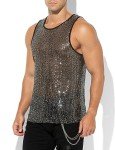 Men's Sparkly Sequin Tank Top for Parties