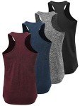 Men's Y-Back Dry Fit Workout Tank Tops - 4 Pack