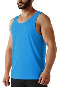 Men's Neon Quick Dry Athletic Tank Top - Sky Blue