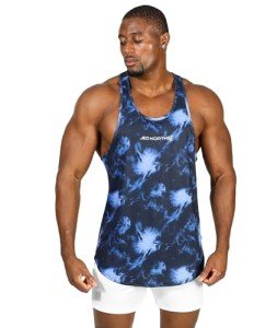Jed North Men's Abstract Blue Bodybuilding Tank Top
