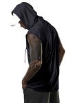 Aixdir Men's Black Sleeveless Workout Tank Hoodie