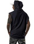 Aixdir Men's Black Sleeveless Workout Tank Hoodie