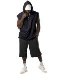 Aixdir Men's Black Sleeveless Workout Tank Hoodie