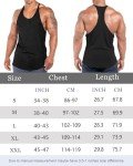 Men's Y-Back Bodybuilding Stringer Tank Top - Black