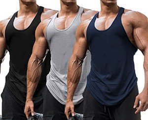 Babioboa Men’s 3-Pack Sleeveless Stringer Tanks